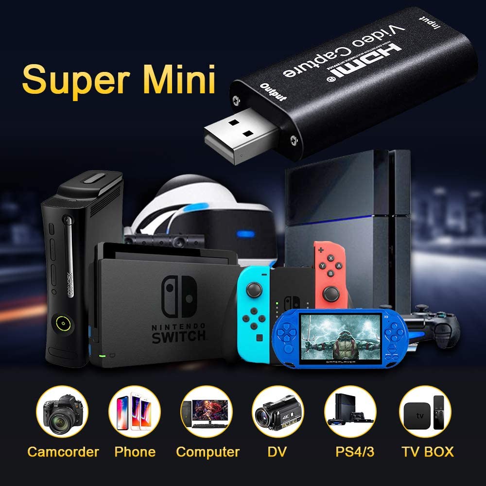 ArgoX HDMI Video Capture Card USB 2.0 Record Box for PS4 Game DVD Camcorder HD Camera Recording Live Streaming