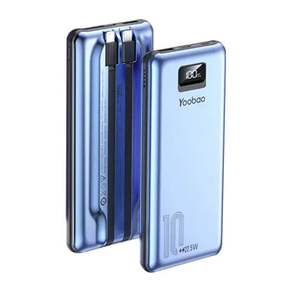 [CLEARANCE] Yoobao LC2 PRO 10000mAh Portable Powerbank with LED Display, PD20W Power Delivery Quick Charge with Built-in Two-Way Type C and Lightning Cable