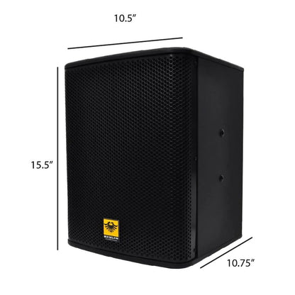 KEVLER KR-308 8" 250W 2-Way Bass Reflex Passive Karaoke Loudspeakers (PAIR) with Built-In Pole and Ceiling Bracket Mounting Ports, 4 Layer Voice Coil Woofer for Vocal and Bass Sound Reinforcement