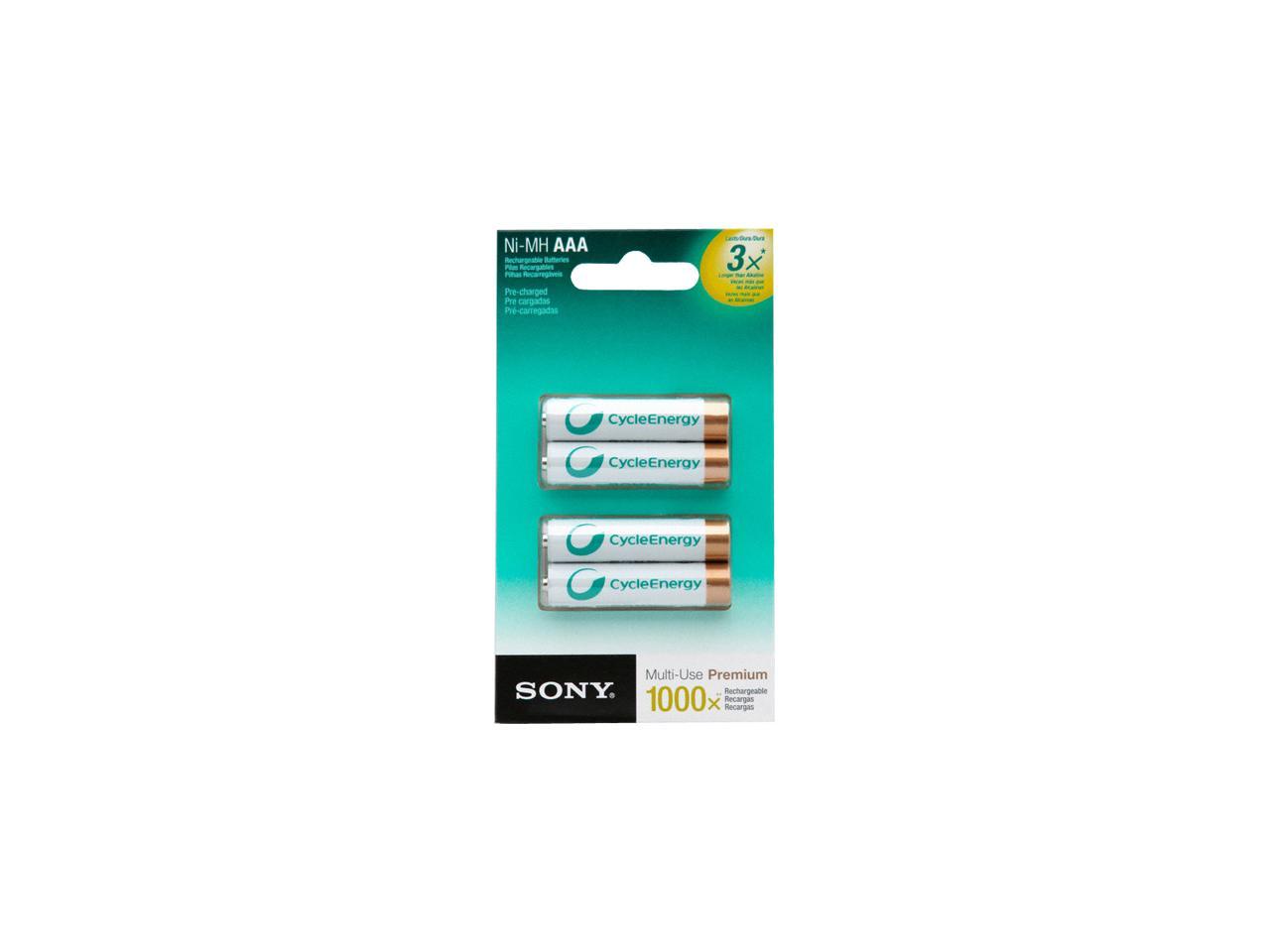 Sony NH-AAA-B4KN 800mAh Cycle Energy AAA Ni-Mh Rechargeable Batteries (Pack of 4)