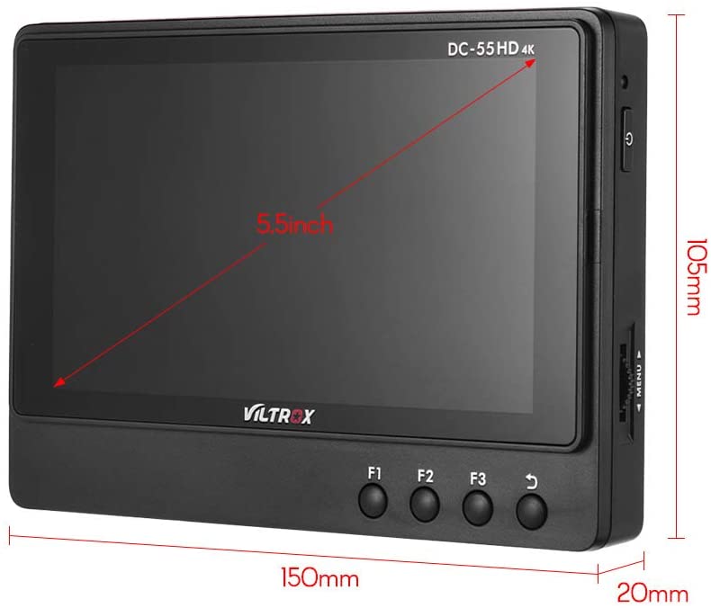 VILTROX DC-55 5.5 inch 4k HDMI Field Monitor for Mirrorless and DSLR Cameras