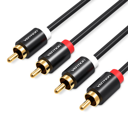 [CLEARANCE] Vention Dual RCA Male to Male 3-Meters Gold Plated Audio Cable (VAB-R06) for PC, TV, Monitors, Projectors