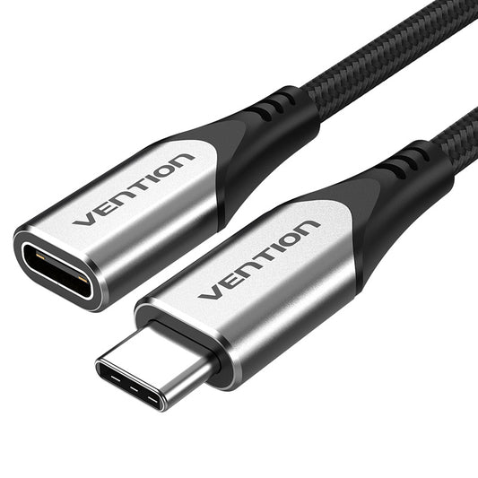 Vention USB Type-C 3.1 Male to Female Extension Cable with 4K UHD Video 60W Fast Charging 5Gbps Data for Mobile Phone Laptop and Other USB-C Devices (0.5M) | TABHD