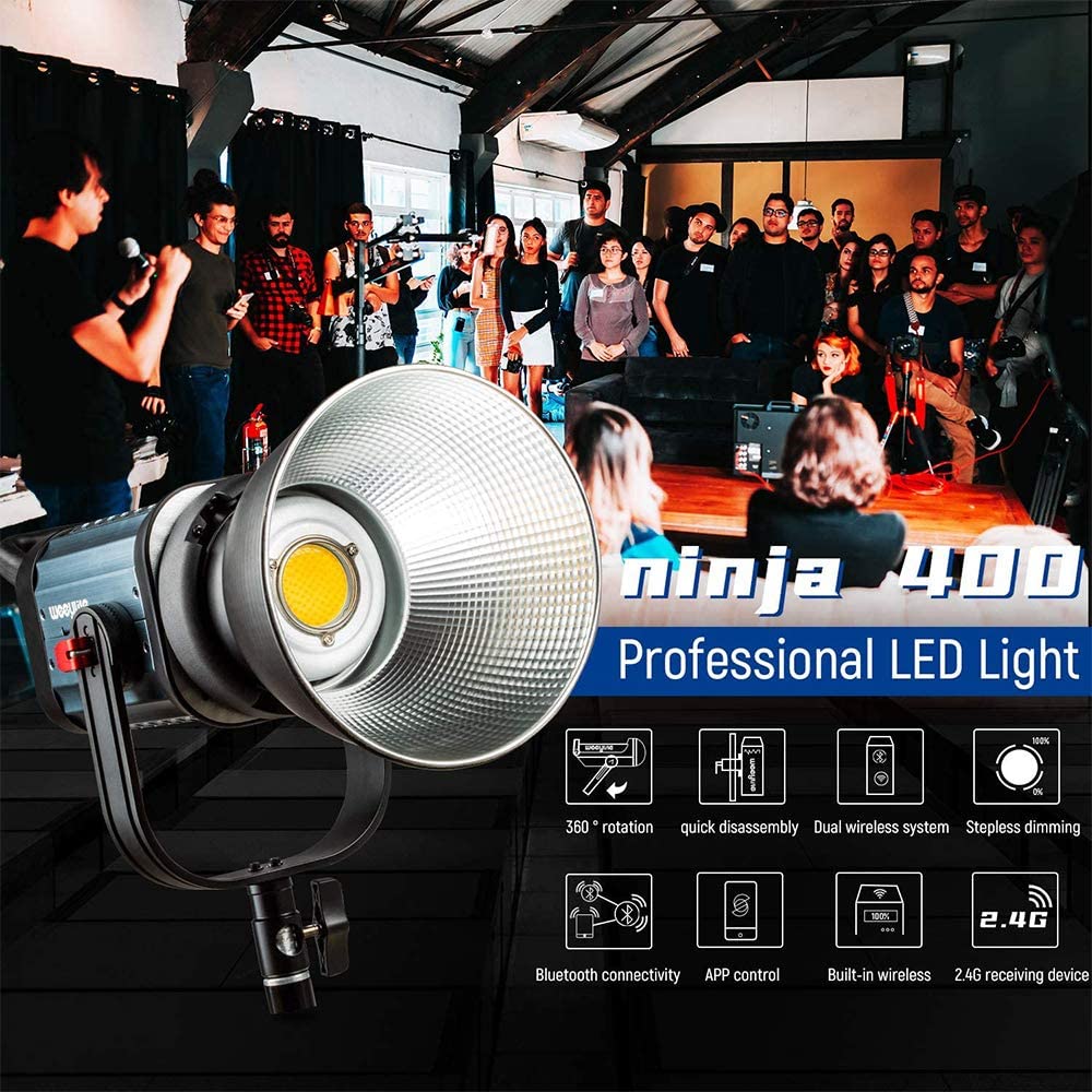 Viltrox Weeylite Ninja 400 150W Bi-Color 2500K-8500K LCD Panel LED Video Light Output Bowens Mount Studio Light App Control