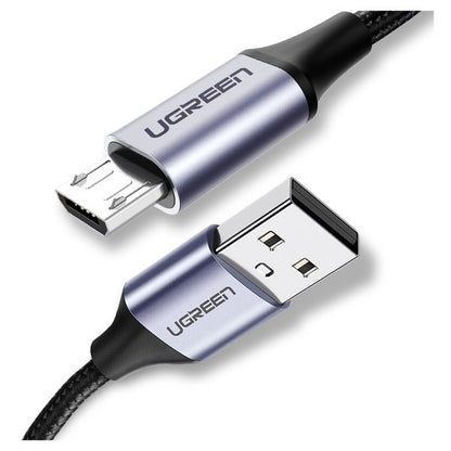 UGREEN USB 2.0 A Male to Micro USB Male Data Charging Cable 2.4A 480Mbps for Mobile Phones and Other Compatible Devices (2M) (Black)