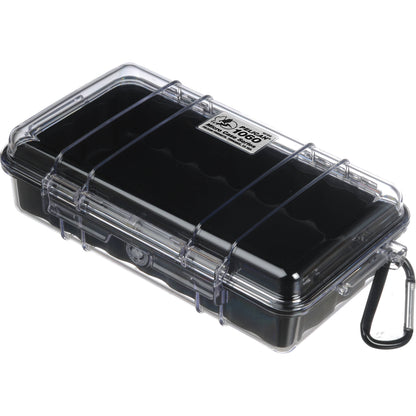 Pelican Micro Case (Colored Liner with Clear Cover) IP67 Watertight Hard Casing with Automatic Pressure Purge Valve for Small Electronics | Model 1060