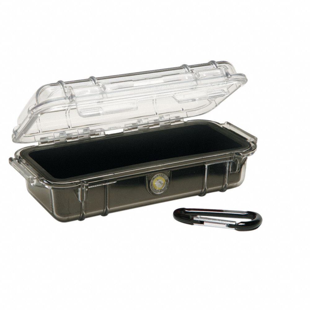 Pelican 1030 Micro Case Watertight Crushproof Dustproof Clear Hard Casing with Rubber Liner, Automatic Pressure Equalization Valve for Phones Small Electronics (4 Colors Available)