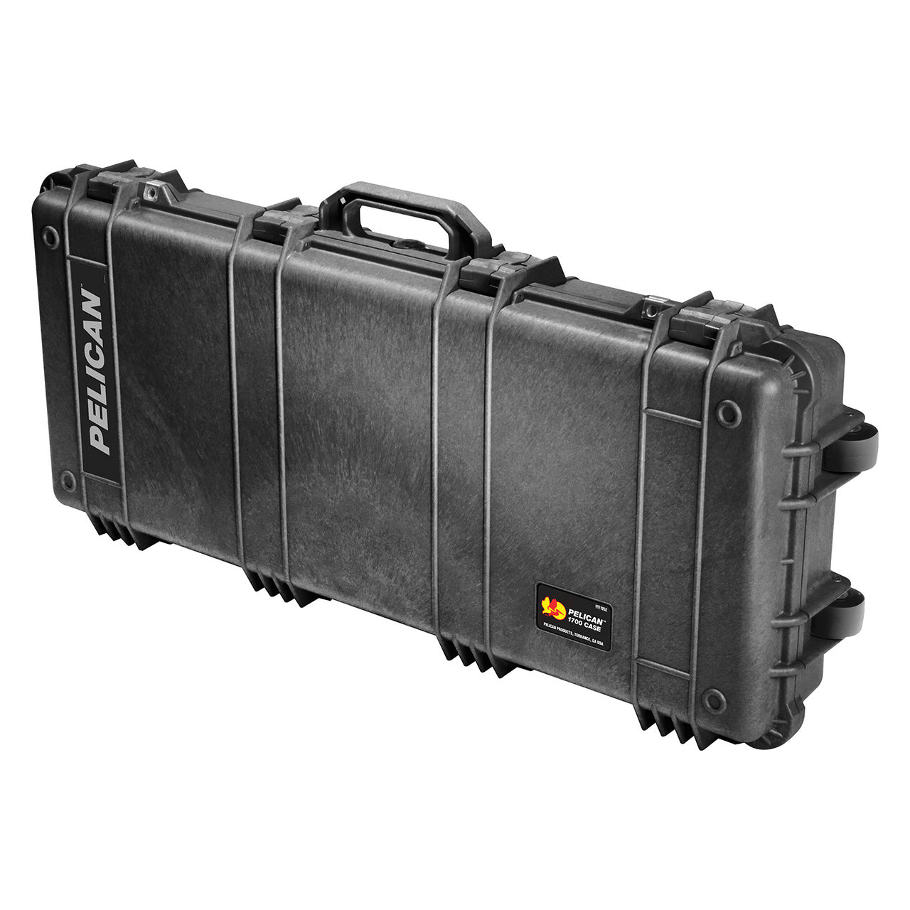 Pelican 1700 Long Protector Case Watertight Dustproof Unbreakable Hard Weapon Casing with Wheels, Foldable Side Handle, Foam Set, Automatic Pressure Equalization Valve (Black)
