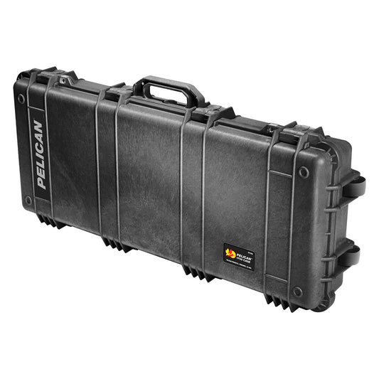 Pelican 1700 Long Protector Case Watertight Dustproof Unbreakable Hard Weapon Casing with Wheels, Foldable Side Handle, Foam Set, Automatic Pressure Equalization Valve (Black)