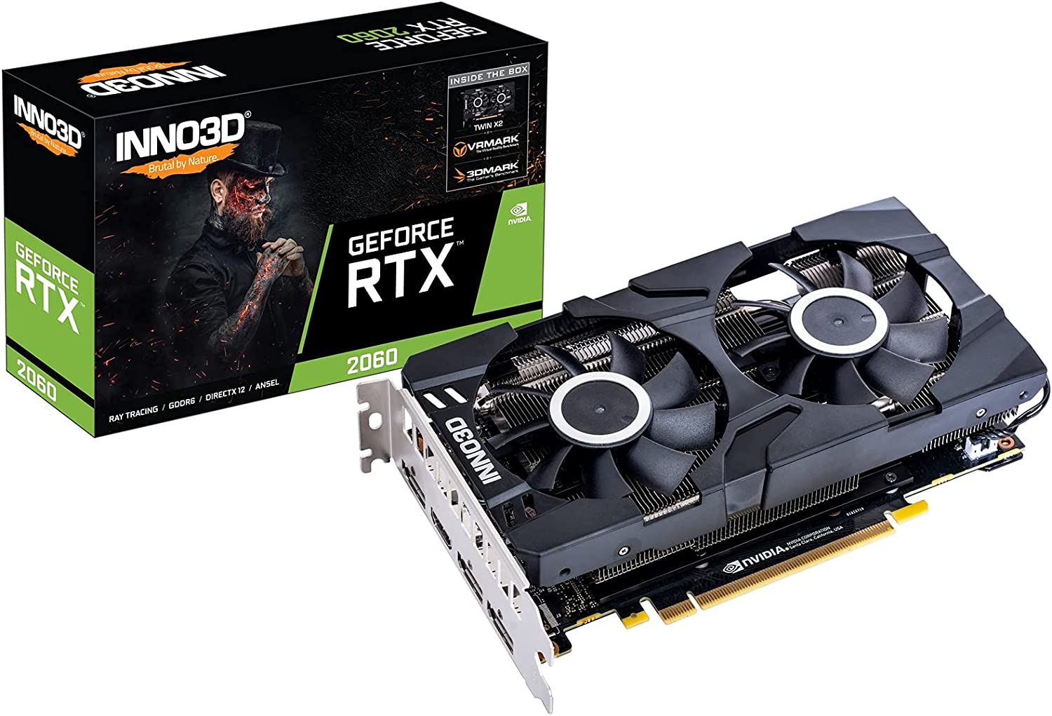 INNO3D GeForce RTX 2060 Twin X2 6GB Dual Fan Gaming Video Graphics Card  with Ray Tracing Game Ready Drivers