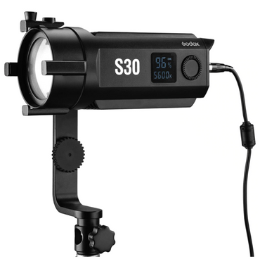 [CLEARANCE] Godox S30 5600K LED Light Kit with Precision Lighting and Dimmable Focusing Function with Adjustable Beam Angle Spotlight for Professional Lighting in Shooting and Photography