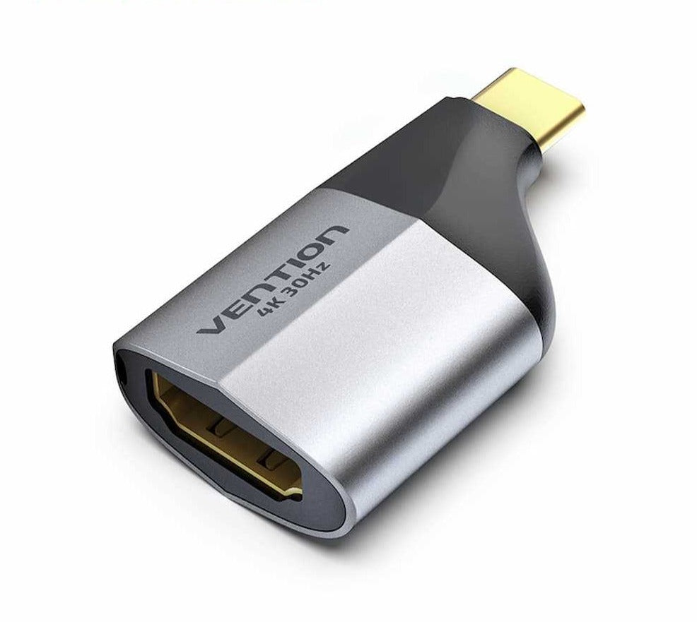 Vention USB Type-C to HDMI 1.4 Adapter 4K/30Hz with Radian Design, LT8711HE Chip, and Gold-plated Interface for Phones/TV/Projector/PC (TCDH0)