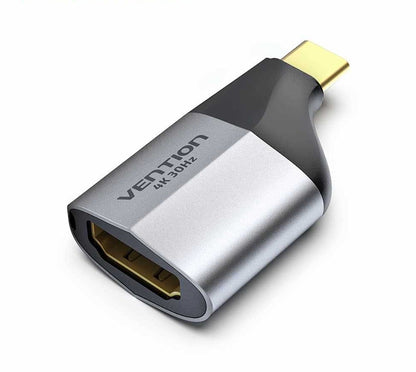 [CLEARANCE] Vention USB Type-C to HDMI 1.4 Adapter 4K/30Hz with Radian Design, LT8711HE Chip, and Gold-plated Interface for Phones/TV/Projector/PC (TCDH0)