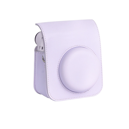 [CLEARANCE] Pikxi BMP12 Fujifilm Instax Mini 12 PU Leather Soft Silicone Protective Camera Case Bag with Shoulder Strap (Lilac Purple)