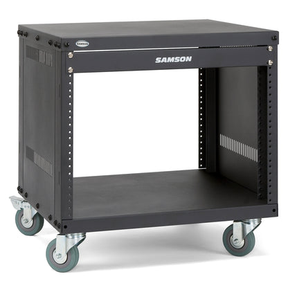 Samson SRK8 Universal Equipment 8 Rack Stand Heavy Duty Steel Construction with Caster Wheels, Fully Enclosed Sides