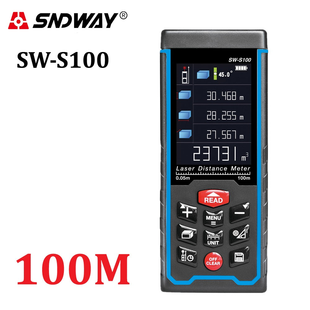 SNDWAY SW-S100 100m Meters Laser Distance Meter Color Display High-Precision Laser Rangefinder