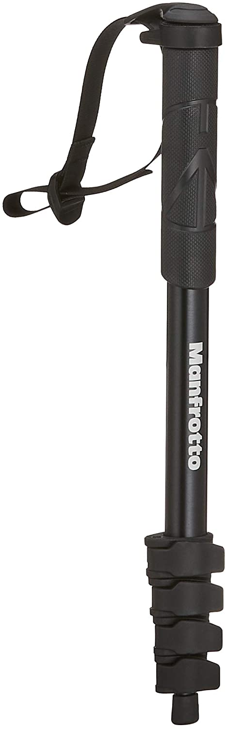 Manfrotto MMCOMPACT-BK Lightweight Compact Aluminum Monopod for Cameras 3.3lb for Vlogging (Black)