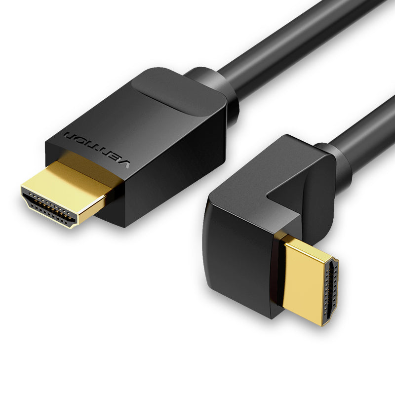 Vention HDMI 2.0 Cable Right Angle 90 Degree (Male to Male) 4K Ultra HD 3D 60Hz Video Cable (2-Meters) (AAR)