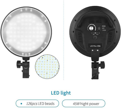 Pxel LS-SB Softbox Lighting Kit Bi-Color Dimmable LED Dual Light Set with Bulbs, Softbox and Stand for Studio Photography and Videography