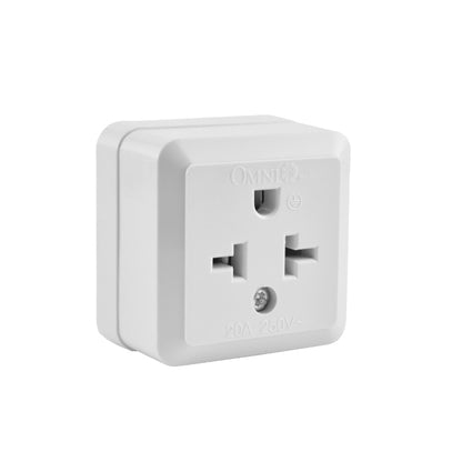 OMNI T-slot Surface Single Tandem Outlet 20A 220V with Ground for Home Electrical Appliances | WTO-001