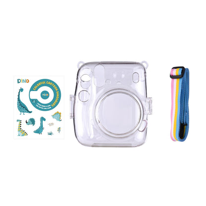 [CLEARANCE] Pikxi CM11 Clear Transparent Protective Case with Strap and Cute Sticker for Fujifilm Instax Mini 11 Camera