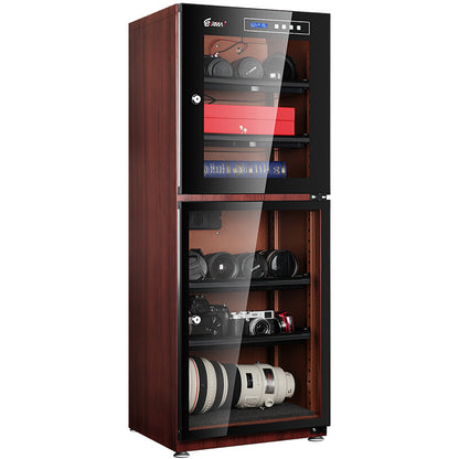 Eirmai 160L Electronic Digital Dry Cabinet Dehumidifying Box with Touchscreen Display and AI Smart Control - 160 Liters Wood Grain (MRD-188TW)