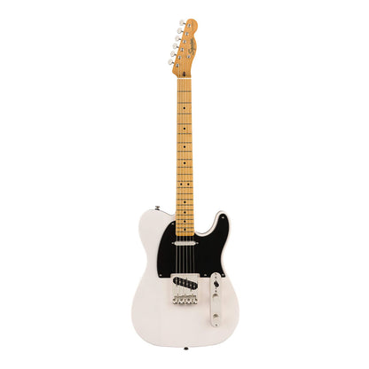 Squier by Fender Classic Vibe '50s Telecaster Electric Guitar SS Vintage Gloss with Single Coil Pickup, Nickel-Plated Hardware, 21 Frets (Butterscotch, White)