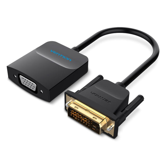 Vention DVI (24 + 1) to VGA Converter (Male to Female) 1080P 60Hz Video Adapter with Micro USB Cord and Port (EBBBB)