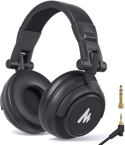 Maono AU-MH601 Professional DJ Studio Monitor Closed Back Headphones with 50mm Driver
