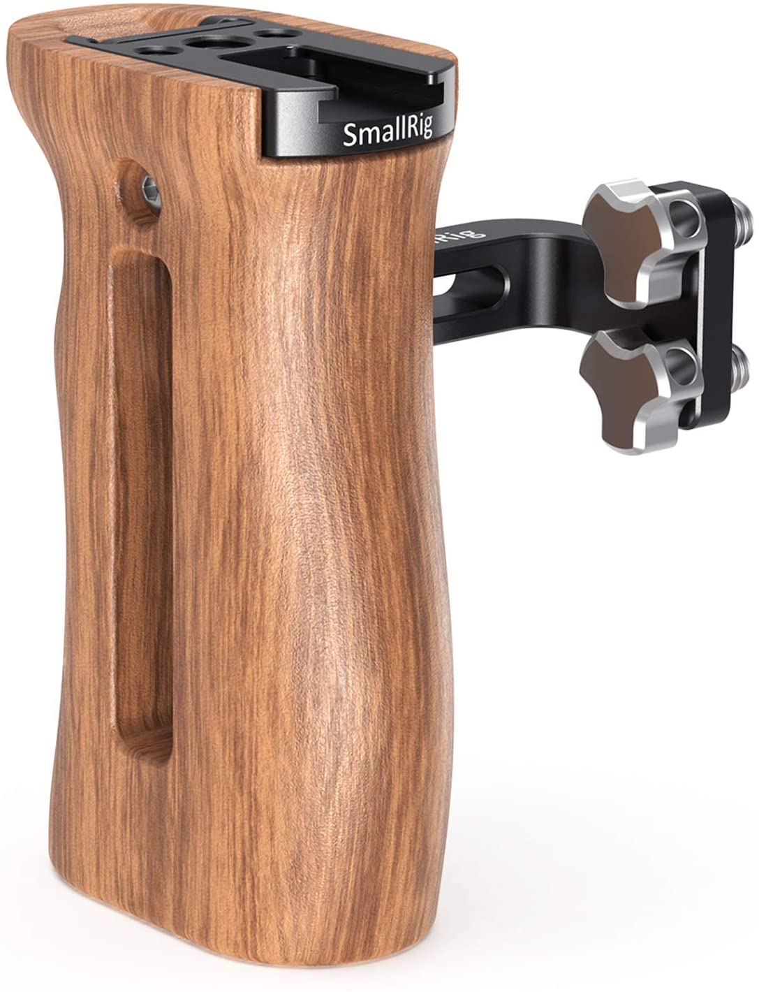 SmallRig Universal Side Wooden Handle Grip for DSLR Camera Cage with Cold Shoe Mount- 2093