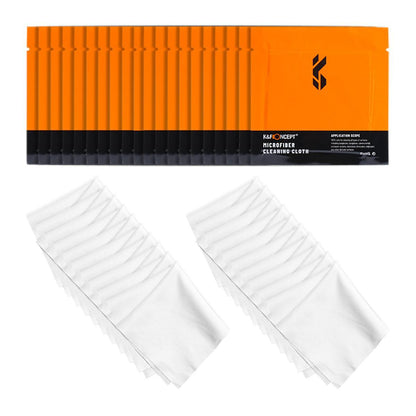 K&F Concept 20pcs Microfiber Cleaning Cloth Kit, 15X15cm White Dry-in Vacuum Wrapped for Camera Lens