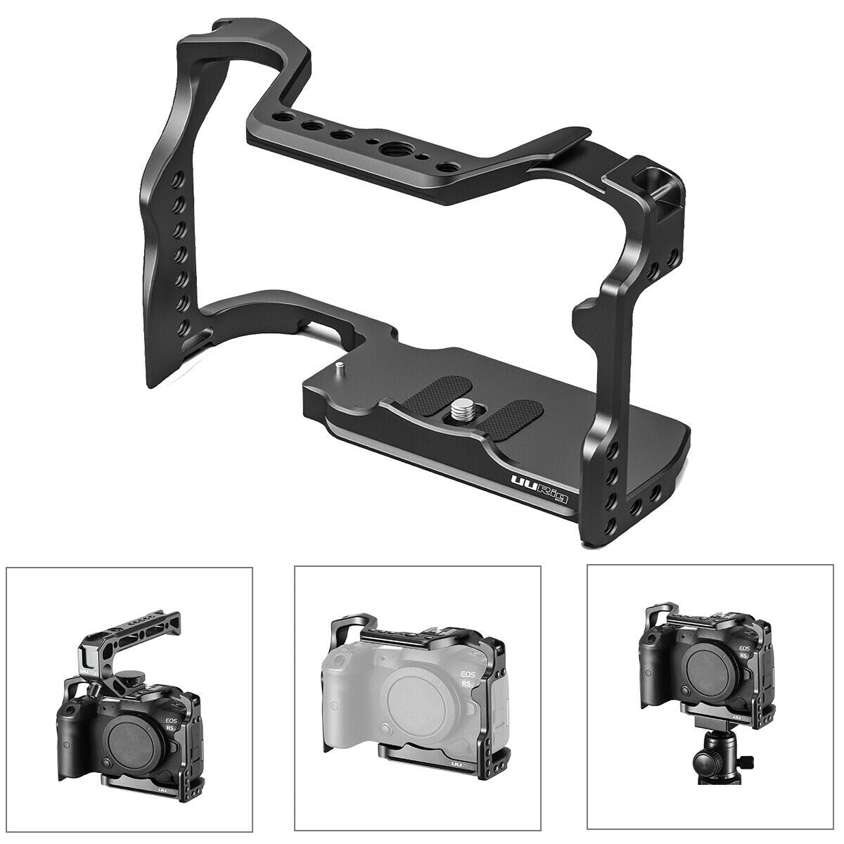 UURig by Ulanzi 2281 C-R5 Canon EOS R5 and R6 Aluminum Camera Cage Frame and 3/8 Cold Shoe Mount CR5