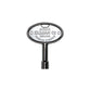 Zildjian Chrome Drum Key with Zildjian Trademark Logo, Rounded Wings and Key Hole Keychain Cutout | ZKEY