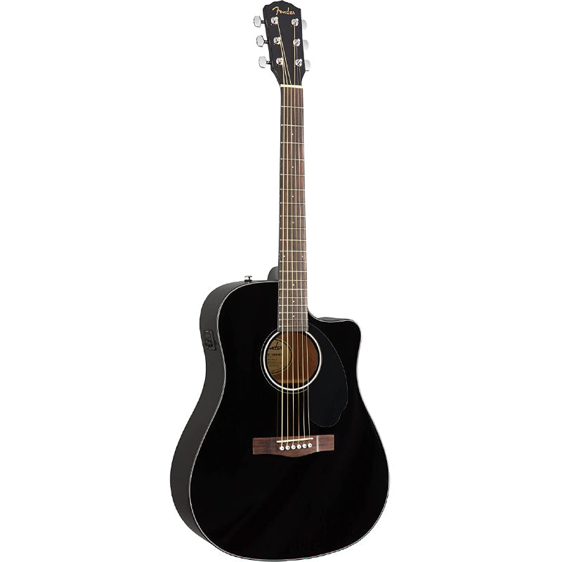 Fender CD-60SCE Dreadnought Acoustic Electric Guitar with Cutaway, Built-In Fishman Pickup, 20 Frets for Musicians, Beginner Players (Black, Natural)