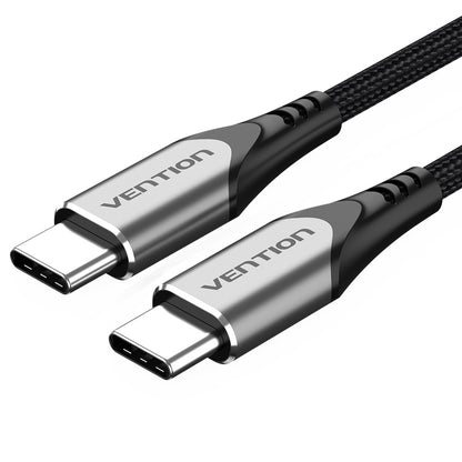 [CLEARANCE] Vention USB 2.0 Type-C to Type-C Charging Data Cable 3A 480Mbps (TAD) Nylon Braided with PD60W Support Aluminum Alloy Shell (2-Meters)