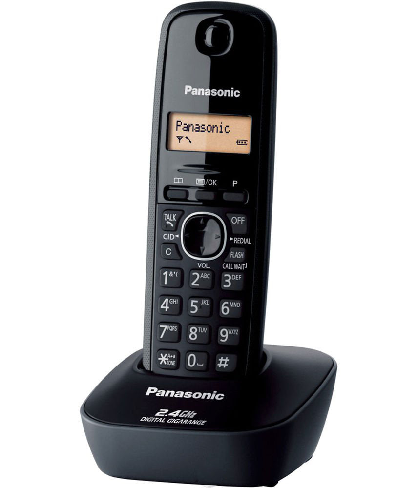 Panasonic KX-TG3411 Single Line 2.4 Digital Cordless Wireless Phone Telephone Landline with Caller ID (Black, White)
