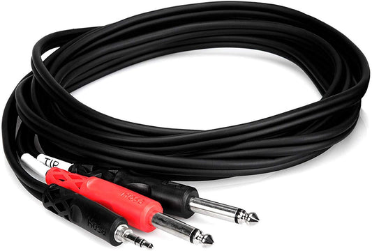 Hosa Technology Stereo Mini (3.5mm) Male to 2 Mono 1/4" Male Insert Y-Cable - 3'
