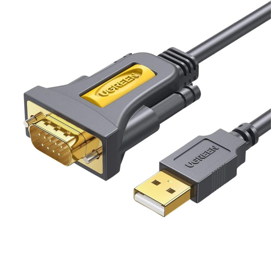 UGREEN USB 2.0 Male to RS232 DB9 Male Serial Cable Adapter with Gold Plated 9-Pin Connector, 60Mbps Data Transfer Rate for Scanner, Router, Printer, Modem (Available in 1M, 1.5M, 2M, 3M)