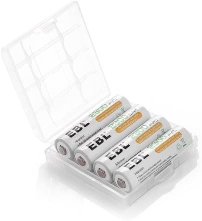 EBL LN-8111 Home Basic 1.2V AA 2300mAh NiMH Nickel Metal Hydride Rechargeable Batteries with Included Storage Case for Portable and Emergency Electronics (Pack of 4)