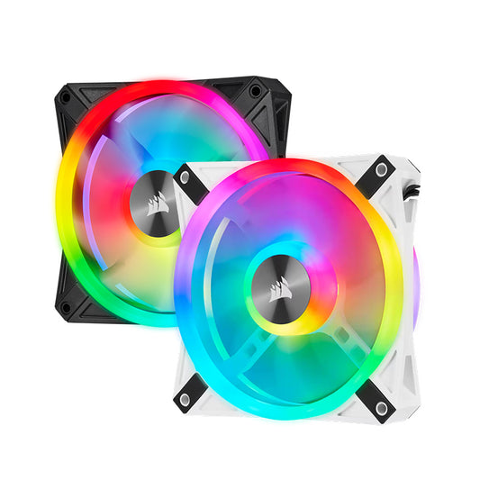 CORSAIR QL120 iCUE RGB 120mm Desktop System Unit Cooling PWM Single Fan with 1500 RPM Fan Speed and Hydraulic Motor for PC Computer (Black, White) | CO-9050097-WW CO-9050103-WW