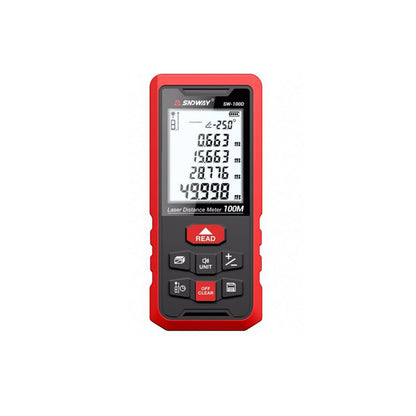 Sndway SW-100D High Precision Digital Pocket Laser Distance Meter with Up to 100 Meters Measuring Range, Multiple Quick Measurement Modes, Dual Power Supply for Indoor and Outdoor Ranging
