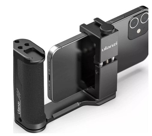 UURig by Ulanzi R076 Camera Handle Anti-Shake Compact Aluminum Alloy Handle Grip for Smartphones, DSLR Mirrorless Cameras
