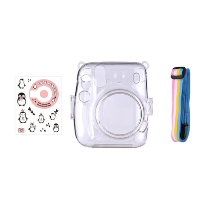 [CLEARANCE] Pikxi CM11 Clear Transparent Protective Case with Strap and Cute Sticker for Fujifilm Instax Mini 11 Camera