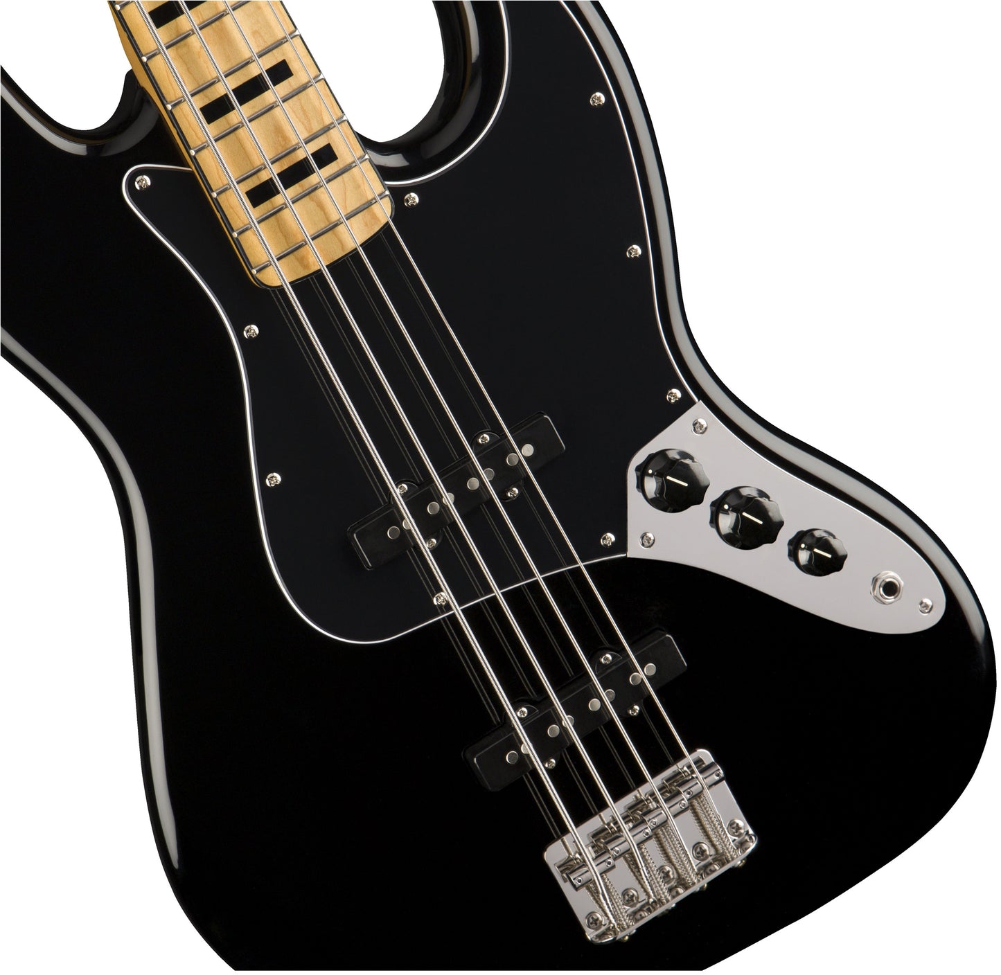 Squier by Fender Classic Vibe '70s Jazz Bass Electric Guitar with Alnico Pickups Vintage-Style Bridge (Black)