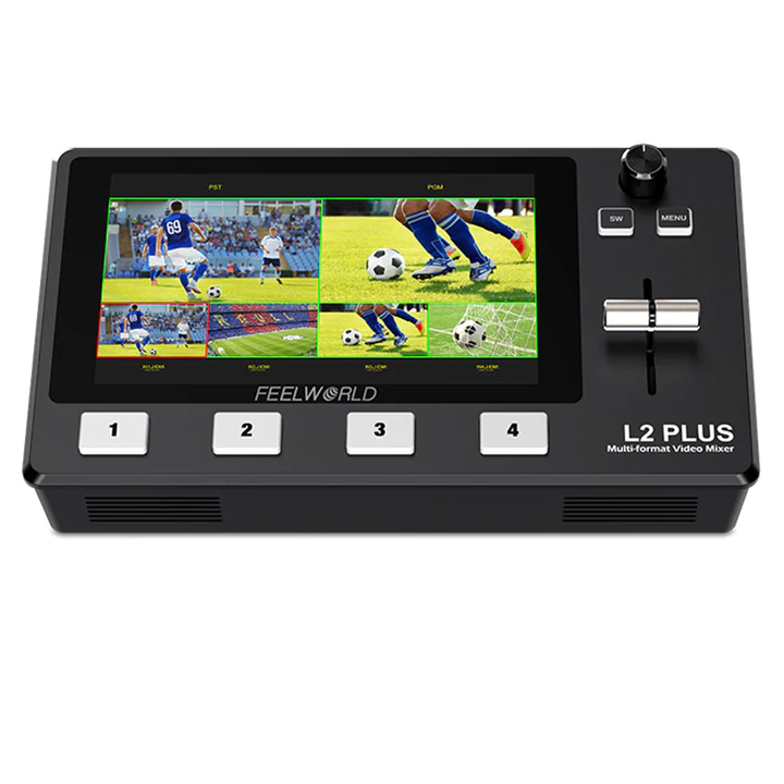 Feelworld L2 Plus 5.5-Inch Touch-Easy Setup Multi Camera Video Mixer Switcher with PTZ Control Chroma Key for Live Streaming