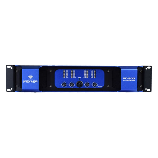 KEVLER FC-800 4-Channel 800W Professional Power Amplifier with Stereo, Parallel and Bridge Mode Selection, Balance XLR Input, LED Indicators and Tuning Knobs, Speakon Terminal, Binding Post Output and Dual Speed Fans