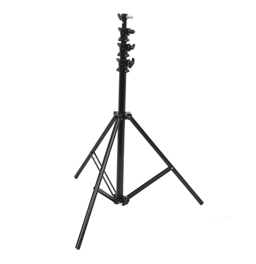Pxel Heavy Duty Aluminum Light Stand Adjustable 370cm Max Height with Air Cushioned 3-Sections 1/4″ or 3/8″ Screw for Studio Lighting