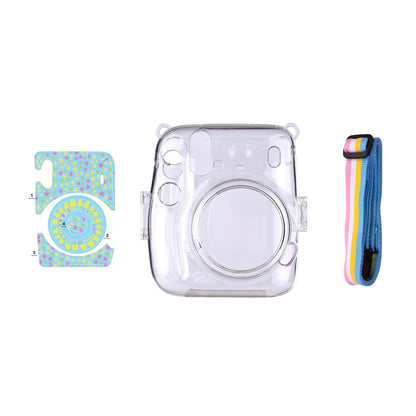 [CLEARANCE] Pikxi CM11 Clear Transparent Protective Case with Strap and Cute Sticker for Fujifilm Instax Mini 11 Camera