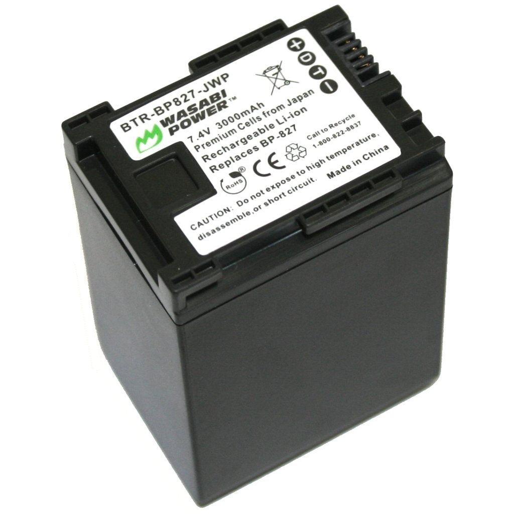 Wasabi Power Battery for Canon BP-827 (3000mAh) and Canon Vixia