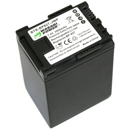Wasabi Power Battery for Canon BP-827 (3000mAh) and Canon Vixia